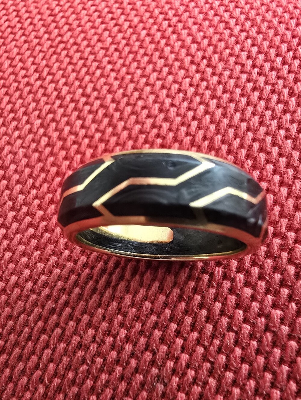 David Yurman 18K Gold Carbon Ring Band